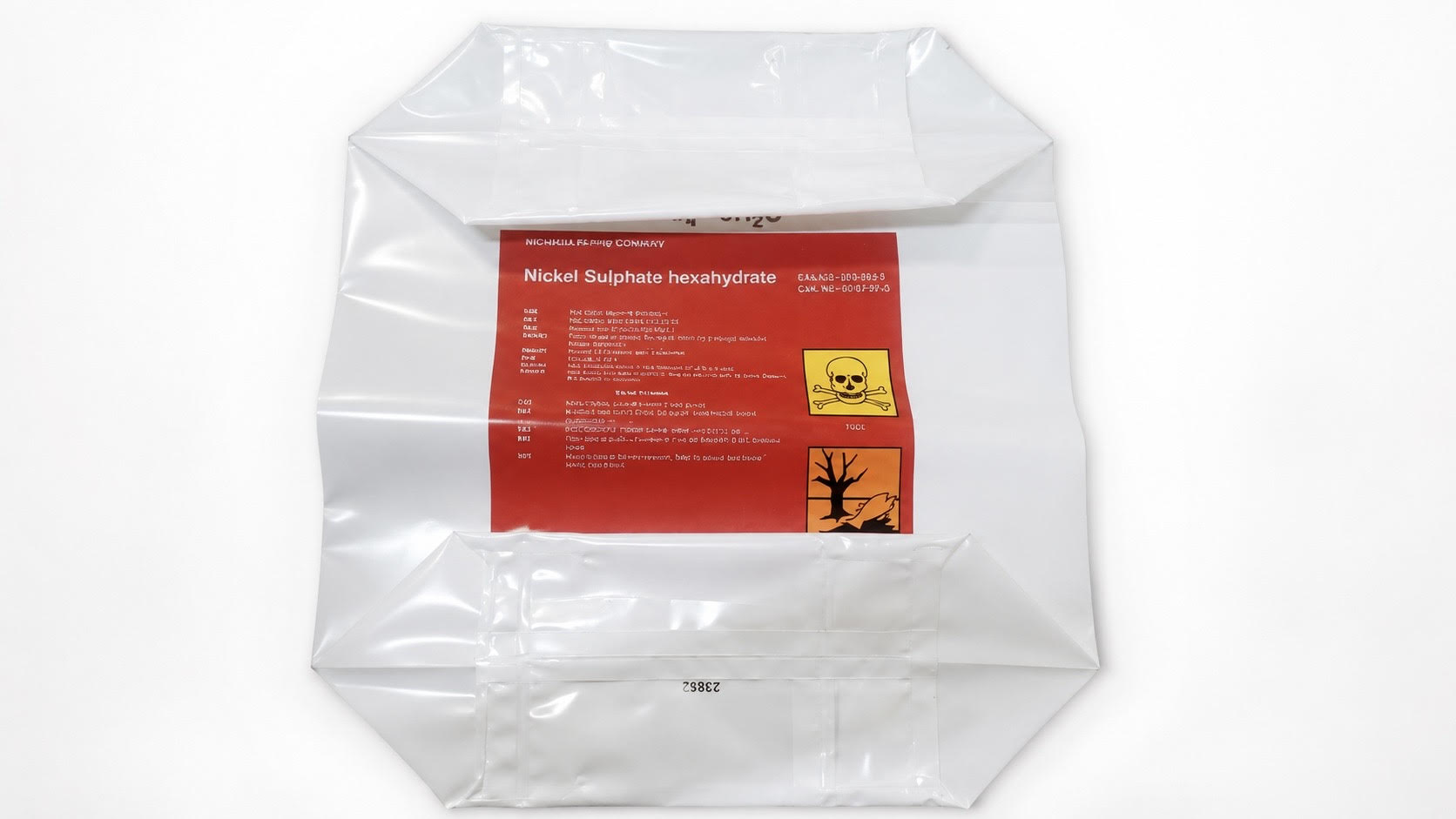 Clear block bottom valve bag for mining and chemical applications
